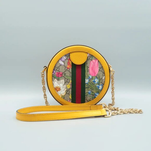 100% Authentic GUCCI Dionysus Yellow&Brown Canvas Shoulder Bag - Picture 2 of 12